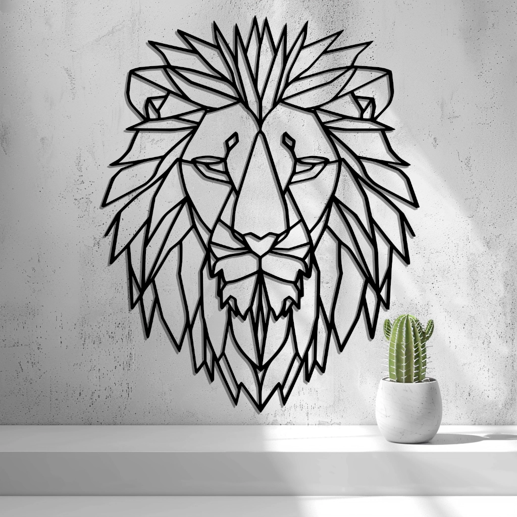 2d Lion Head Low Poly - thumbnail 2