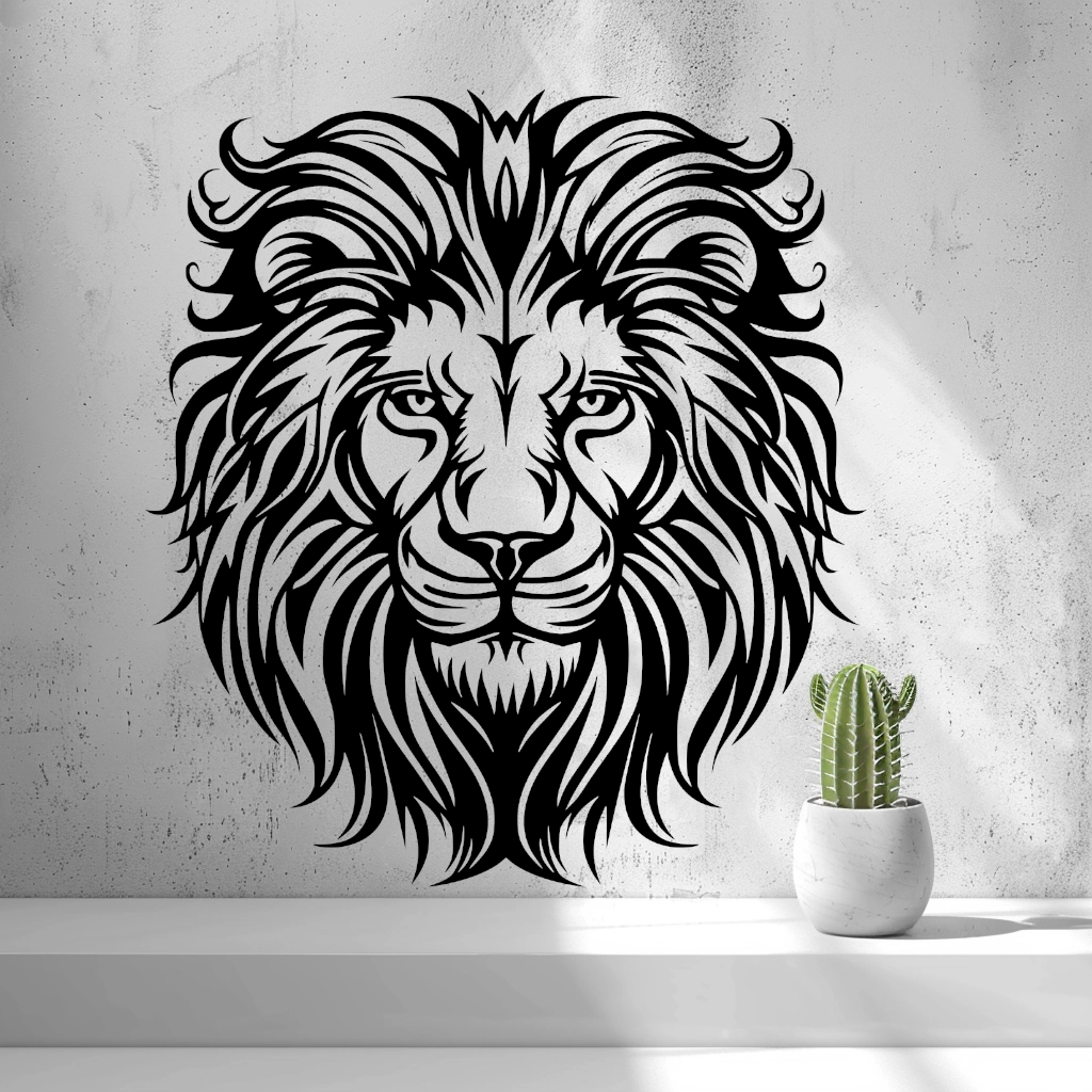 2d Lion Head Wall Art - thumbnail 4