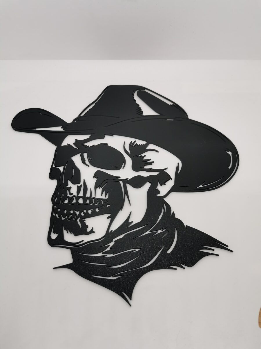2d Skull With Cowboy Hat Wall Art - thumbnail 2