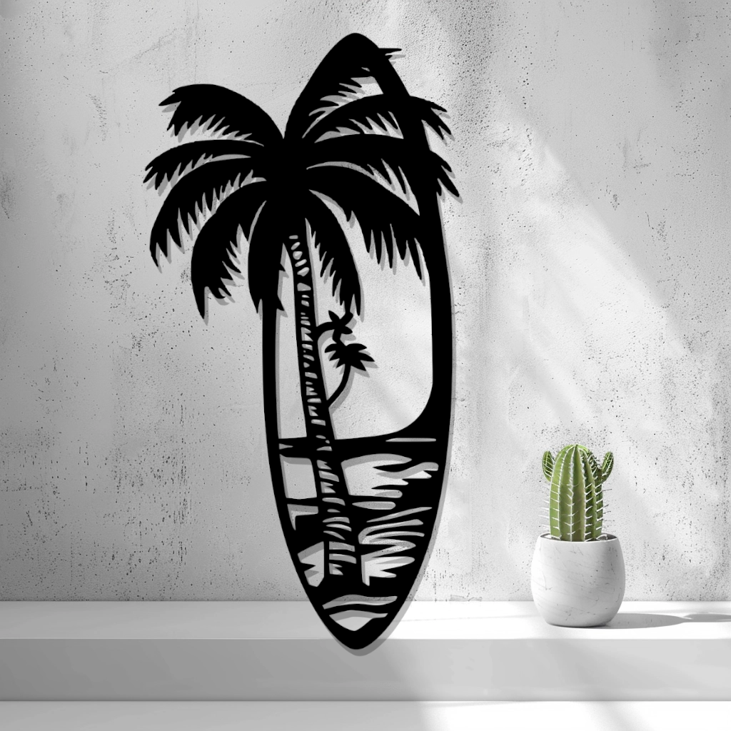 2d Surfboard Beach Design Wall Art - thumbnail 3