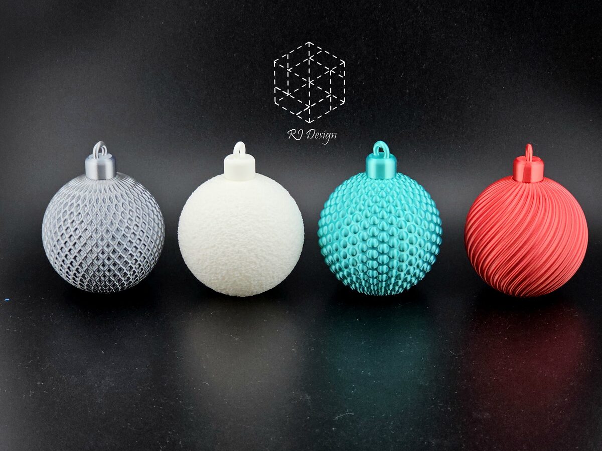 4 Bauble Set  (Dotted, Spiral, Lattice, Fuzzy Skin) - thumbnail 7