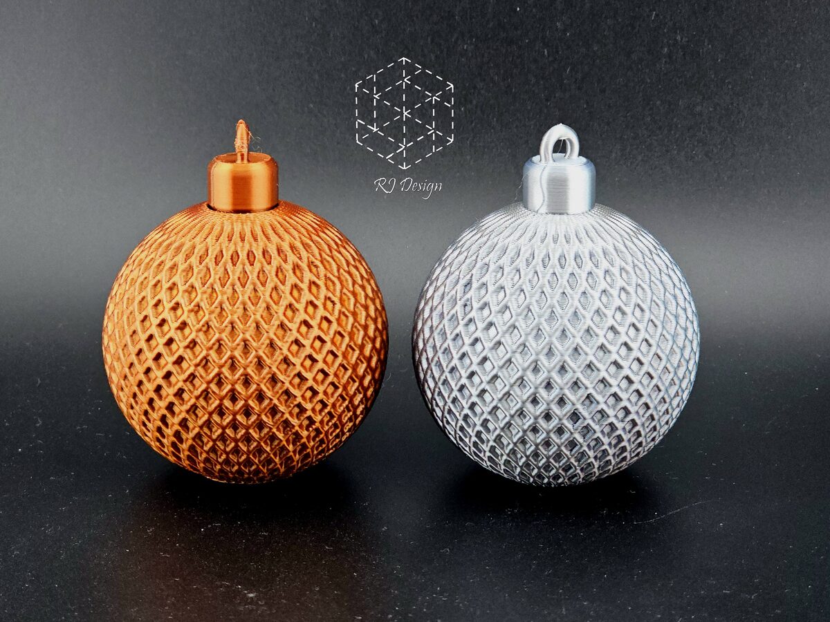 4 Bauble Set  (Dotted, Spiral, Lattice, Fuzzy Skin) - thumbnail 4