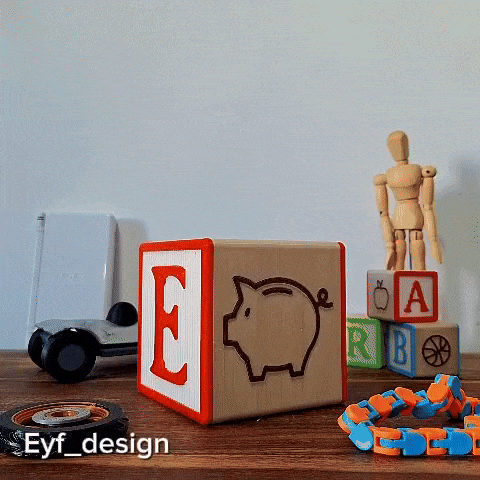 Alphabet Cube Piggy Bank - thumbnail 1