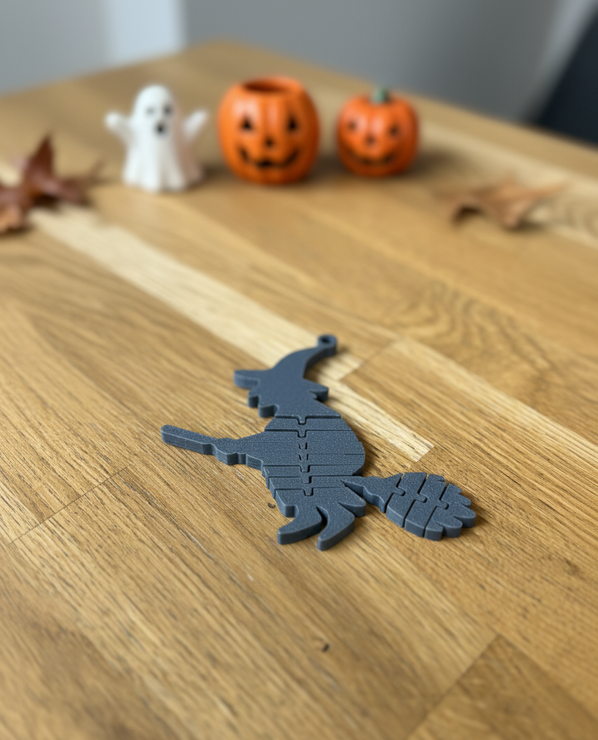 Booflex Iv – Flexi Witch On A Broom Keychain - thumbnail 2