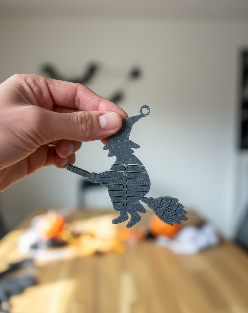 Booflex Iv – Flexi Witch On A Broom Keychain - thumbnail 3
