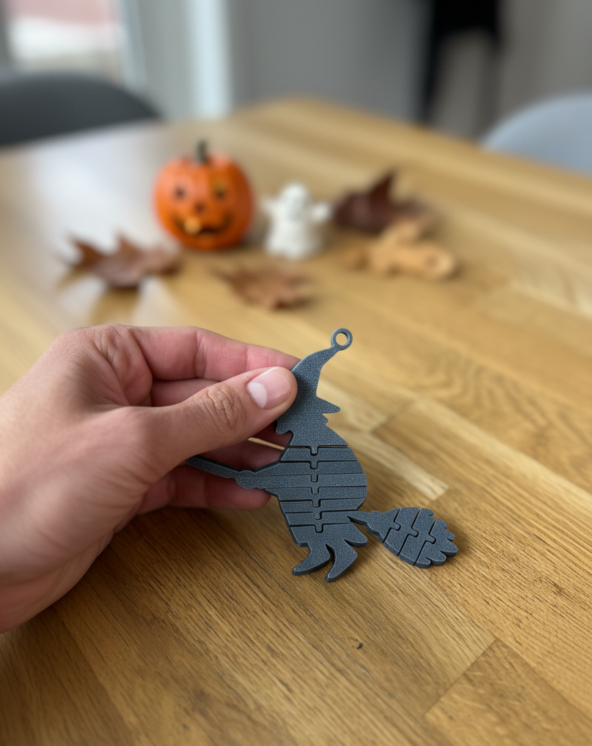 Booflex Iv – Flexi Witch On A Broom Keychain - thumbnail 4