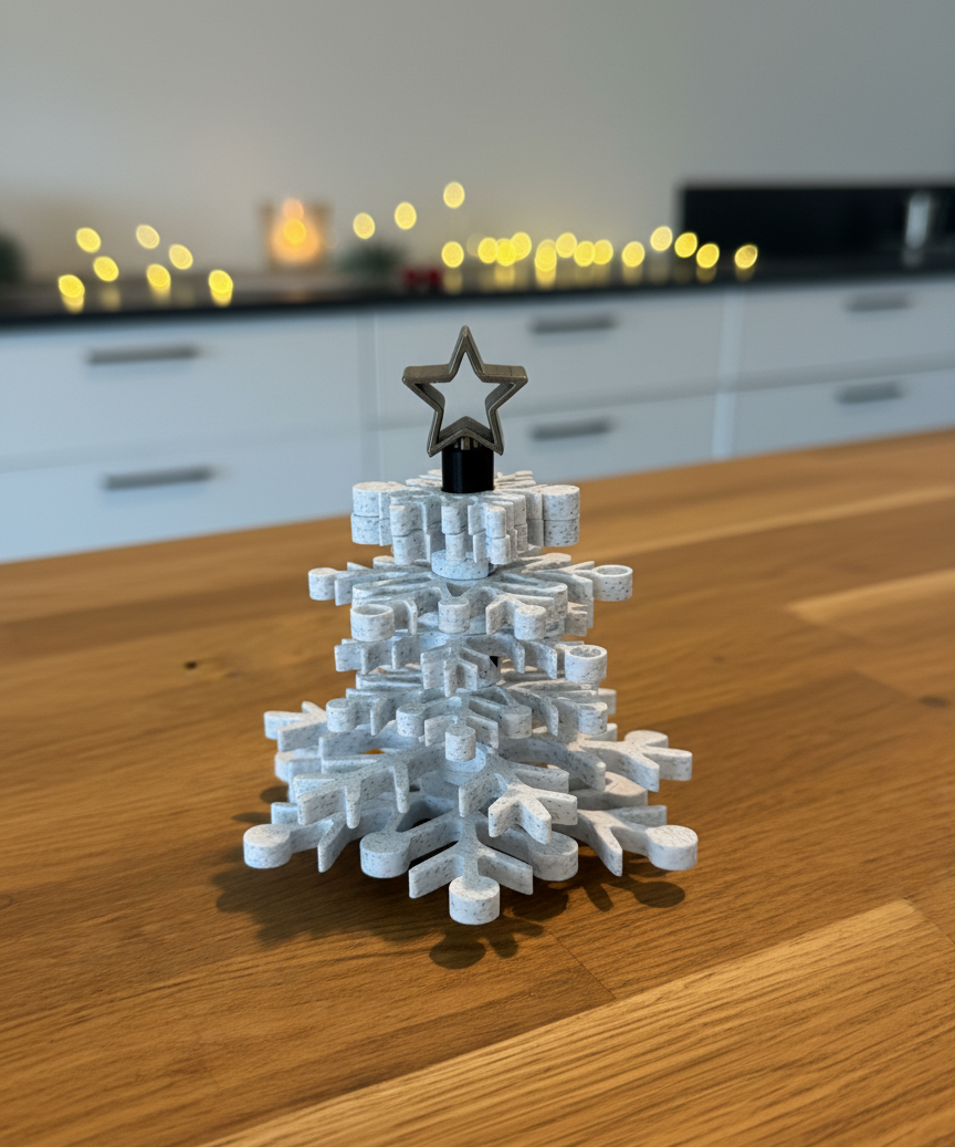 Flakestack |  Modular Christmas Tree – Snowflake Coasters & Magnets - thumbnail 5