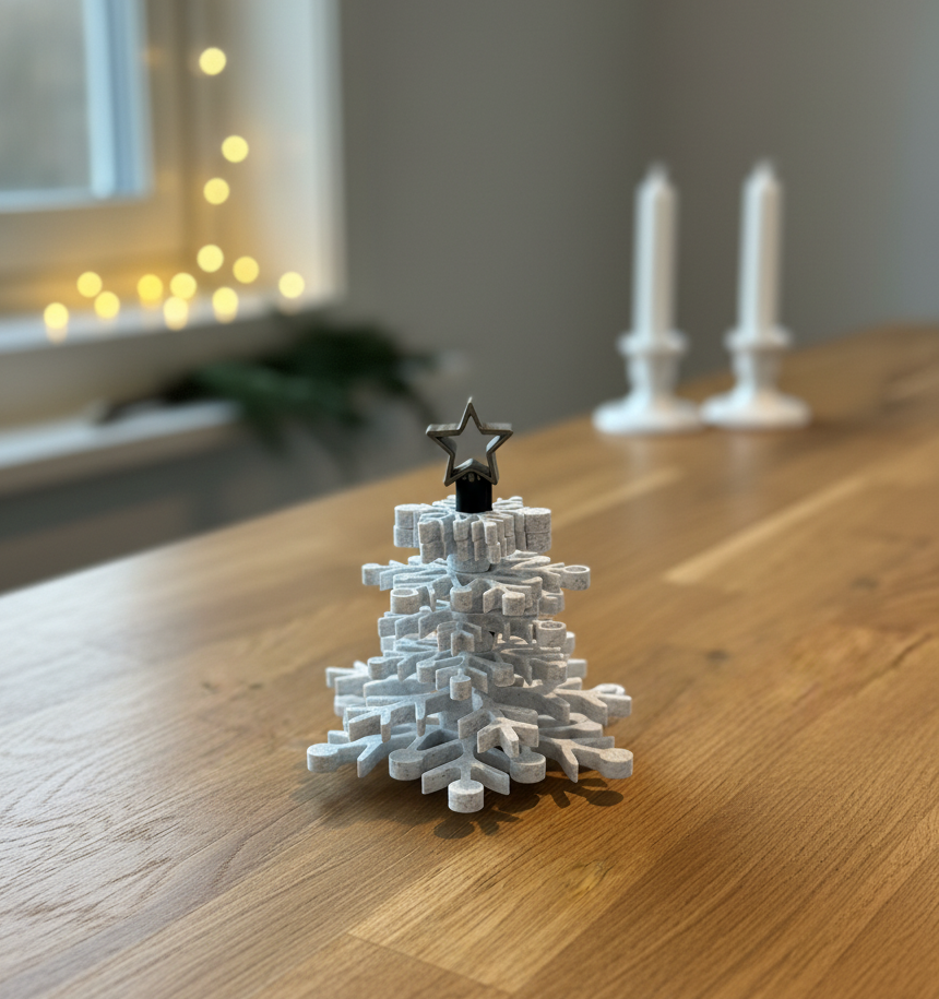 Flakestack |  Modular Christmas Tree – Snowflake Coasters & Magnets - thumbnail 4