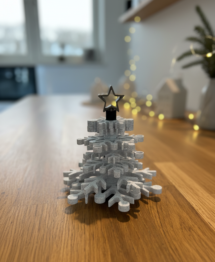 Flakestack |  Modular Christmas Tree – Snowflake Coasters & Magnets - thumbnail 3