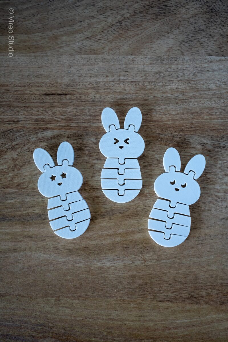 FlexiBuns | Easter Triple-Smile Flexible Bunny Bundle Keychains - thumbnail 2